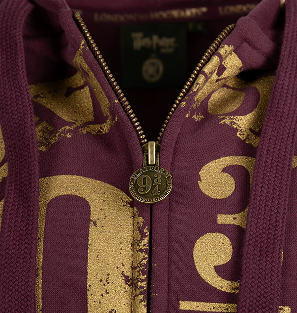 Platform 9 3/4 Zip Hoodie - Burgundy - Image 4